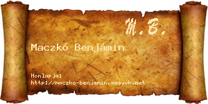 Maczkó Benjámin névjegykártya