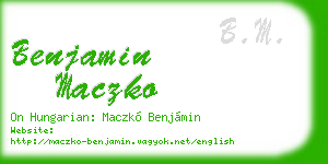 benjamin maczko business card